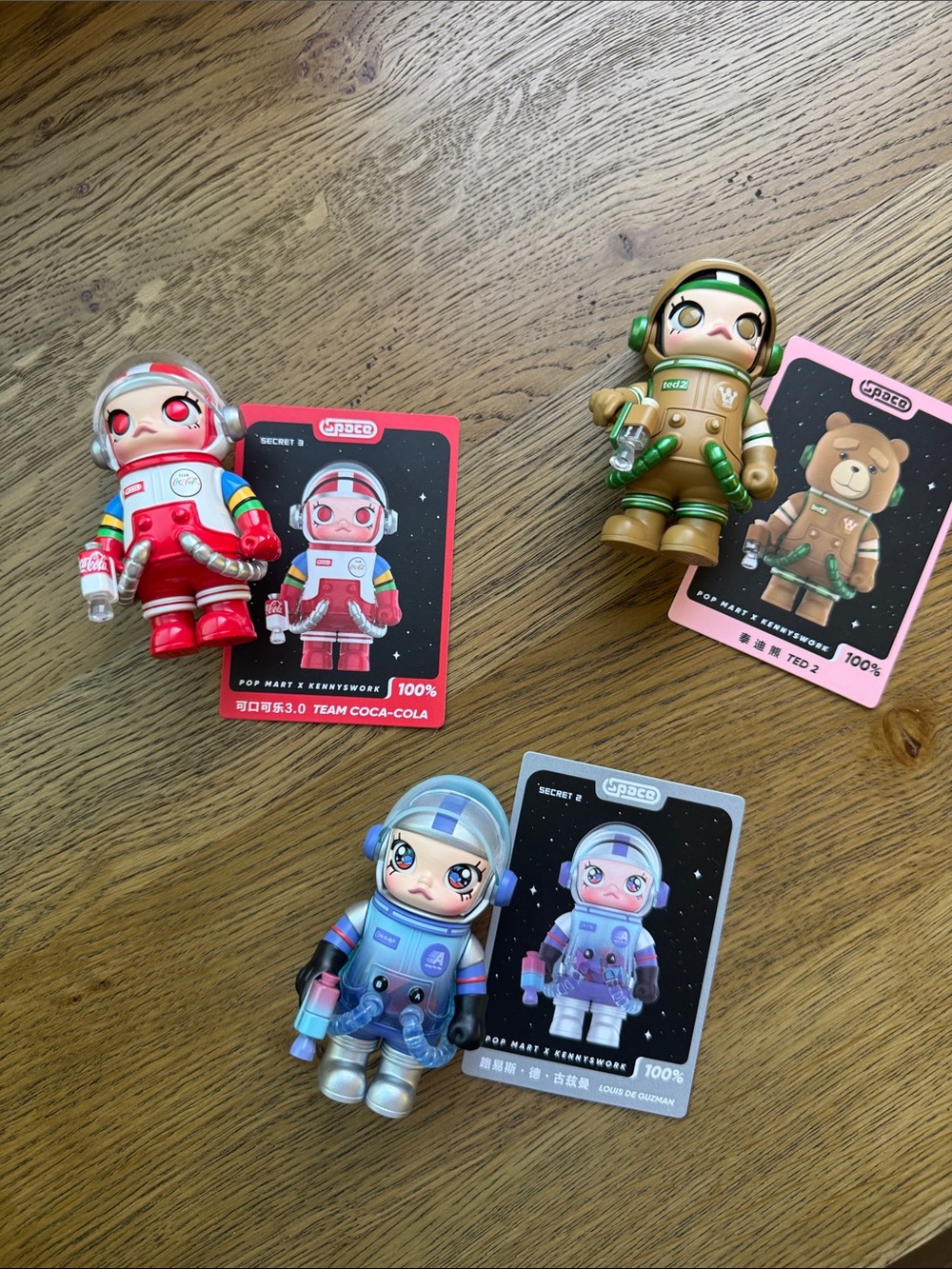 Space Astronaut Toy Figure - Red, Gold, Blue (Set of 3)